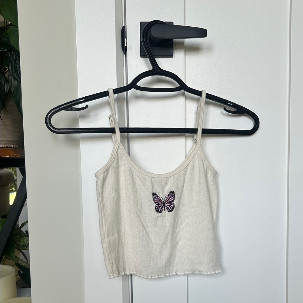 Harlow Cream Cami with Butterfly Detail